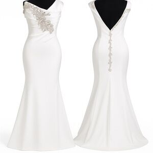 Elegant White Wedding Dress (NWOT)